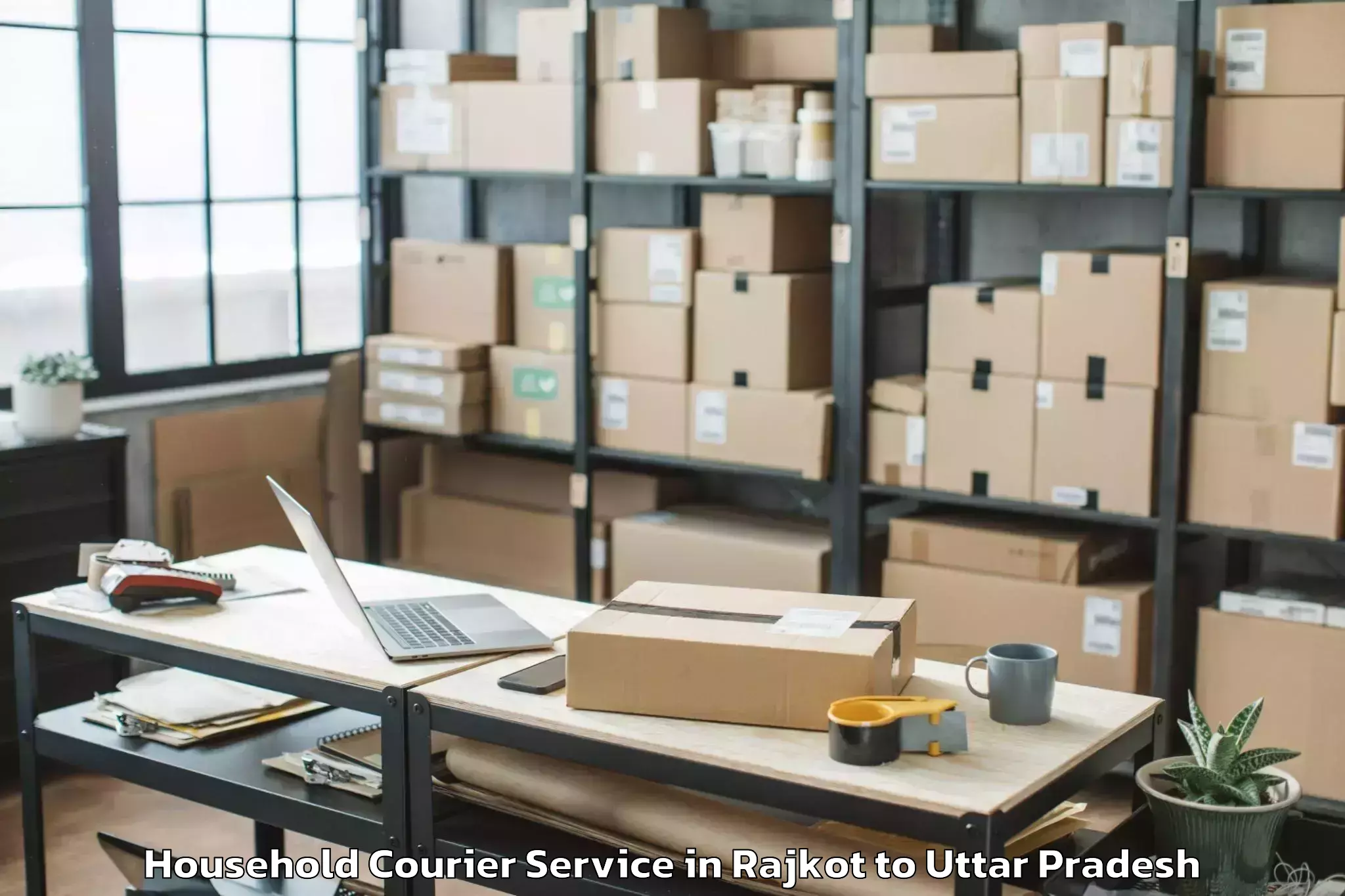 Efficient Rajkot to Colonelganj Household Courier